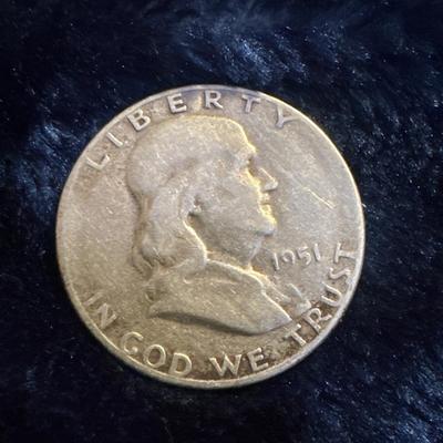1951 S Benjamin Franklin silver U S .50c