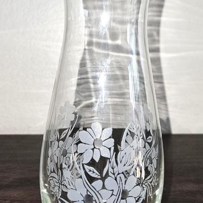 Pasabahce Etched Glass Vase