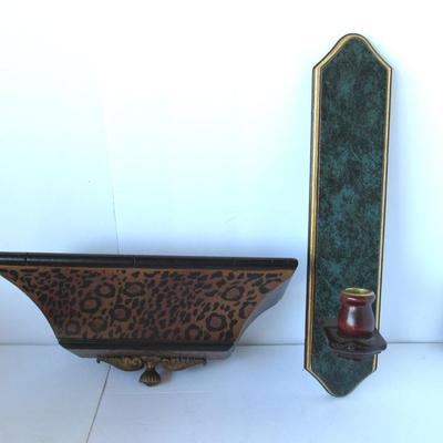 Small Decorative Wall Shelf and Wall Sconce
