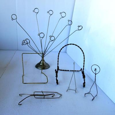 Lot of Card or Ornament Holder and Plate Holders