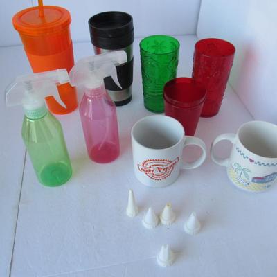 Lot of Mugs, Tumblers, Bottles, Decorating Tips