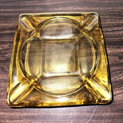 MCM Anchor Hocking Amber Glass Ashtray