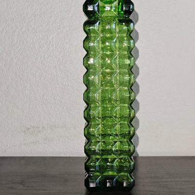 Vintage MCM Green Glass Small Vase