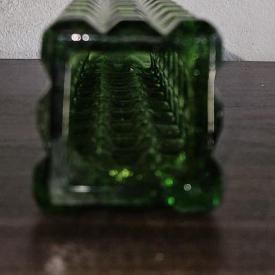 Vintage MCM Green Glass Small Vase