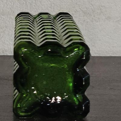 Vintage MCM Green Glass Small Vase