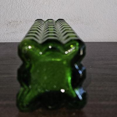 Vintage MCM Green Glass Small Vase