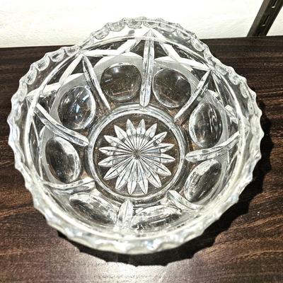 Vintage Lead Crystal Etched Bowl