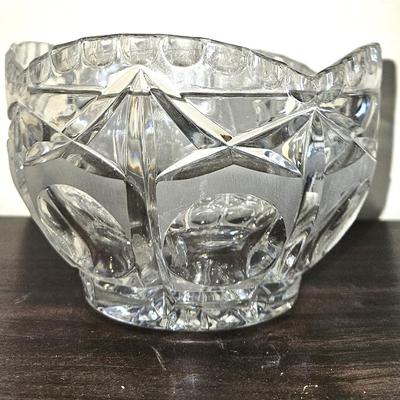 Vintage Lead Crystal Etched Bowl