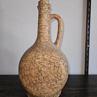 Folk Art Decoupage Amphora Style Decanter