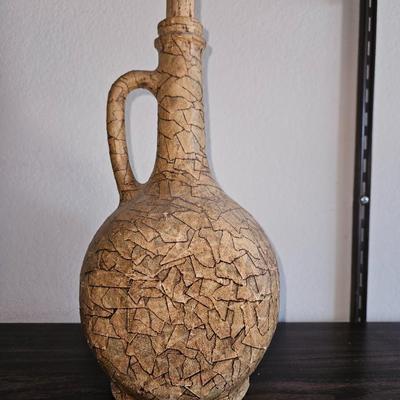 Folk Art Decoupage Amphora Style Decanter