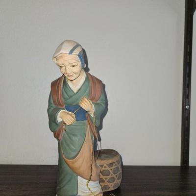 Vintage Norcrest Japanese Old Asian Woman Statue