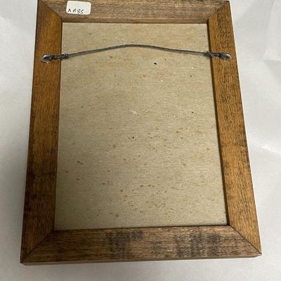Vintage Encased & Framed Hand Painted Porcelain Cameo 6" X 8" in Good Preowned Condition.