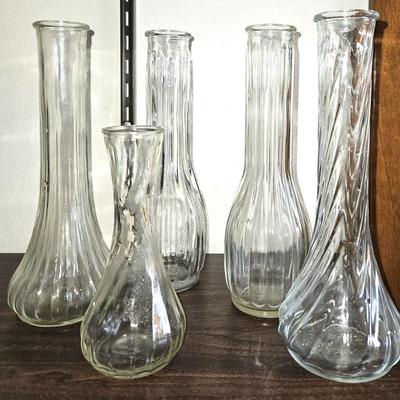 5 Piece Glass Bud Vases