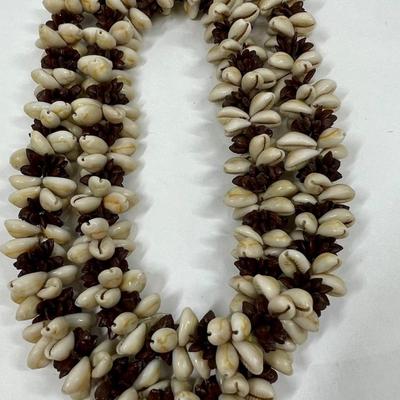 Seed & Shell Lei Necklace Beach Costal Nautical attire