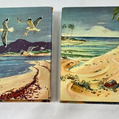 Vintage Children's books hardcover Robinson Crusoe & Treasure Island