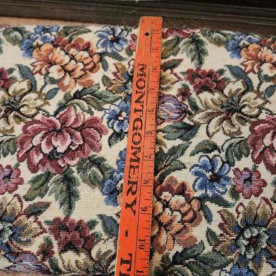 Antique Floral Step Stool Wooden Tapestry Footstool, Storage, Queen Anne Legs