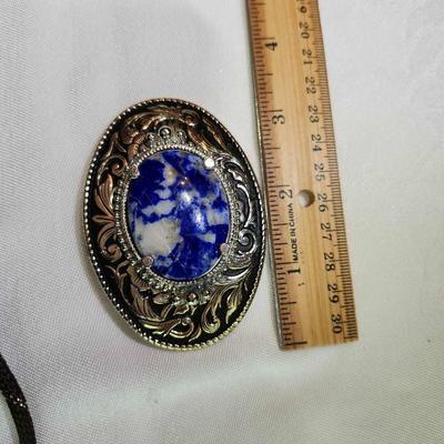 Lapis Bolo Tie and Belt Bucket