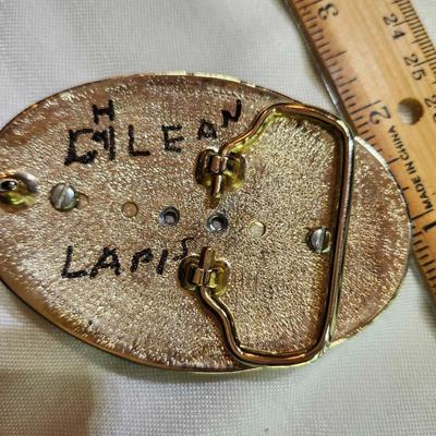 Lapis Bolo Tie and Belt Bucket