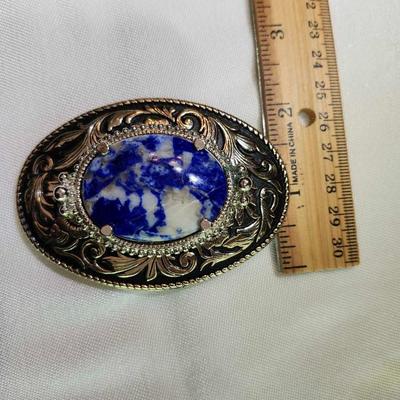Lapis Bolo Tie and Belt Bucket