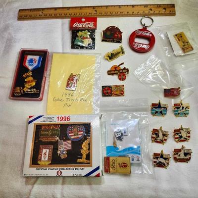Vintage 1996 Atlanta Olympics Official Collector Pin COCA COLA Pins, Coca Cole opener