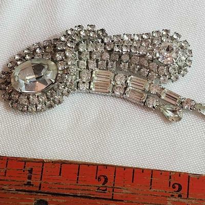 Kramer Brooch - Rhinestone - Unique - Mid Century - Comet - Fireworks - Atomic - Large - Articulated - Signed - Vintage