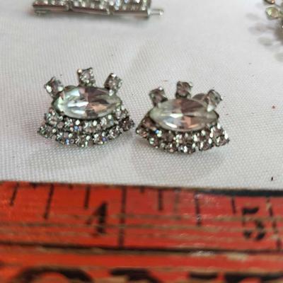 Mixed Rhinestone jewelry lot, some Vintage some with maker’s mark