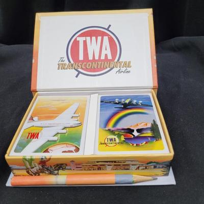 TWA boxd set with pencil - playing cards