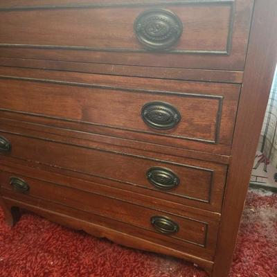 Vintage Early Solid Wood 4 Drawer Chest