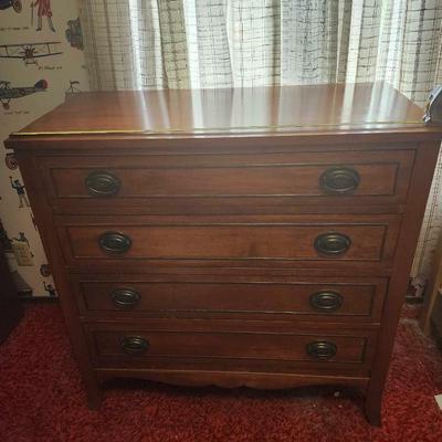 Vintage Early Solid Wood 4 Drawer Chest