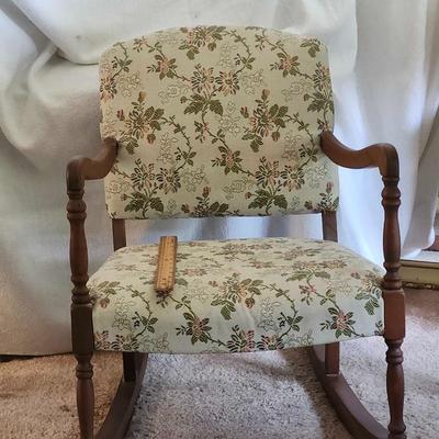 Vintage Children's Upholstered Rocking Chair 22 tall by 16 wide