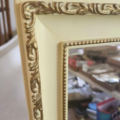 Large Solid Wood Cream and Gold "14x48" Rectangle Framed Wall Mirror