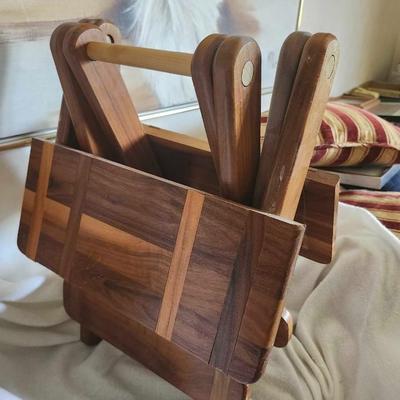 Folding Solid Wood Table Square End-table Side Table Top
