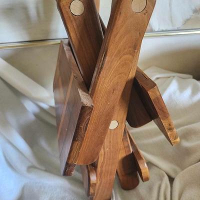 Folding Solid Wood Table Square End-table Side Table Top