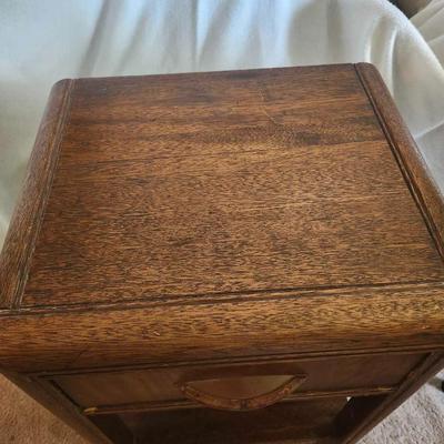Vintage 1930 ' S 1940 ' S Art Deco Wood Waterfall Nightstand 26 " H - 16 " W - 13 " D