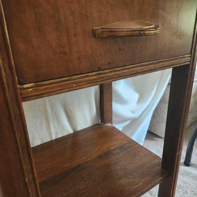Vintage 1930 ' S 1940 ' S Art Deco Wood Waterfall Nightstand 26 " H - 16 " W - 13 " D