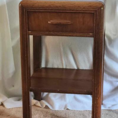 Vintage 1930 ' S 1940 ' S Art Deco Wood Waterfall Nightstand 26 " H - 16 " W - 13 " D