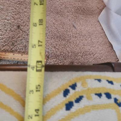 VINTAGE FLORAL NEEDLEPOINT FOOTSTOOL 16 X 12