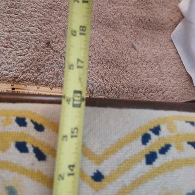 VINTAGE FLORAL NEEDLEPOINT FOOTSTOOL 16 X 12