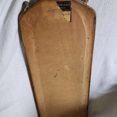 Antique Etched-Beveled Style Mirror Carved Wood/Metal Frame 9 by 21.5