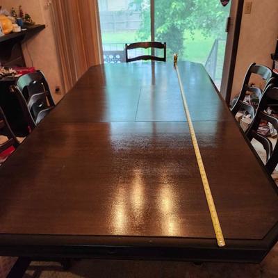 The B.B. CO furniture Solid Wood Dinning table w/ folding leaf and six chairs