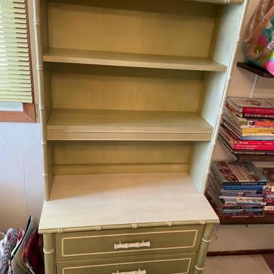 Vintage bamboo style cabinet w/ shelving & drawers