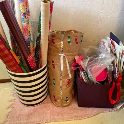 Lot of wrapping paper and bags