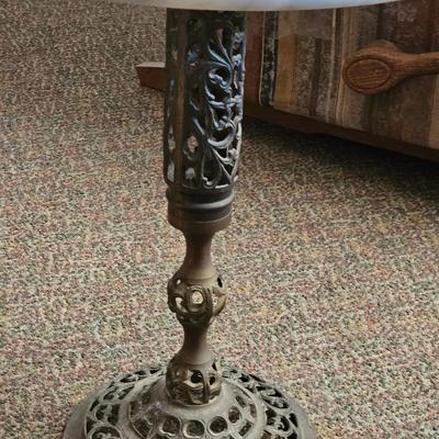 Hollywood Regency Marble Brass Wine Table