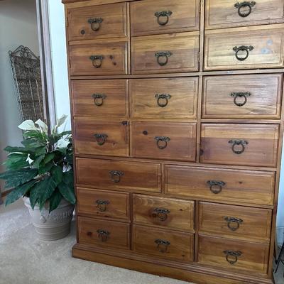 Storage knotty pine chest - with doors & drawers
