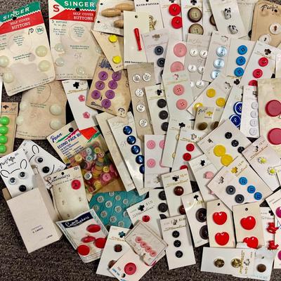 Button Lot #3 - vintage, mostly carded buttons