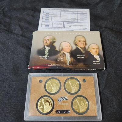 (2) 2009 and one 2007 Presidential Dollar Proof $1 Coin Set US Mint - Box