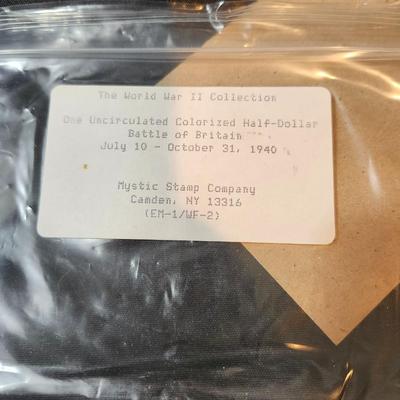 UNC. JFK HALF DOLLAR BATTLE OF BRITAIN, ATTACK ON PEARL HARBOR and 1899 Indian Head
