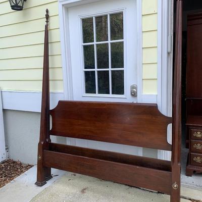 Link-Taylor Queen Headboard, foot board, and canopy 82"posts 40"headboard