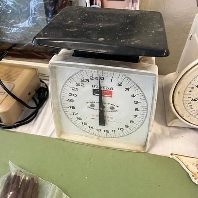 Large pendulum clock , scales,