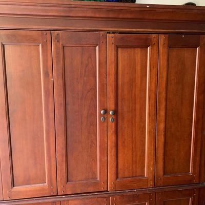 Hooker Cabinet, desk, storage 78"H 58"W 26"depth, 2 pieces for moving
